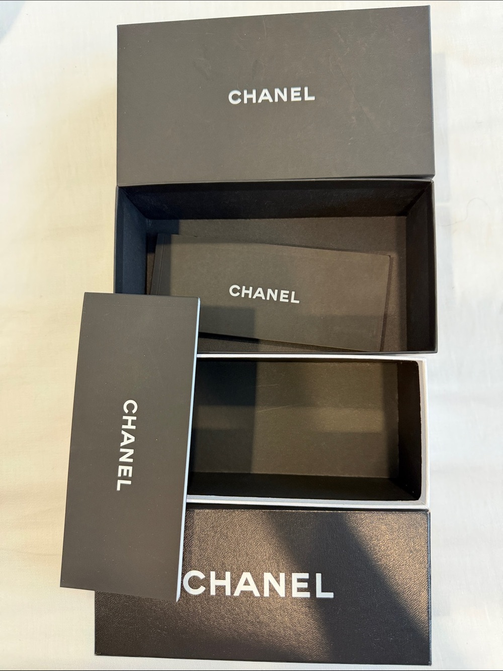 CHANEL Black and White Logo Box Set for eye glasses